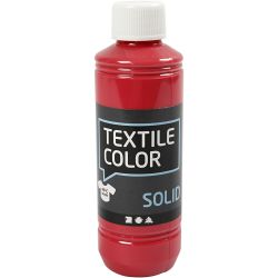 Tekstilfarge, dekkende, rød, 250 ml/ 1 fl.