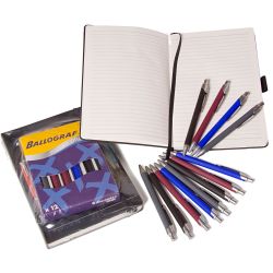 Kulepenner og notatbok