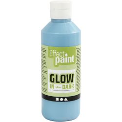 Selvlysende Maling, fluorescerende lys blå, 250 ml/ 1 fl.