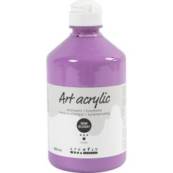 Akrylmaling, halvblank, dekkende, lilla, 500 ml/ 1 fl.