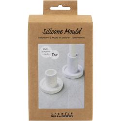 Silikonform, Lysestake, H: 6,5+7,5 cm, dia. 7,3 cm, 2 stk./ 1 pk.