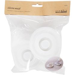 Silikonform, Lysestaker, H: 5,8+7,5 cm, B: 2-2,5 cm, dia. 7,5 cm, matt transparent, 2 stk./ 1 pk.