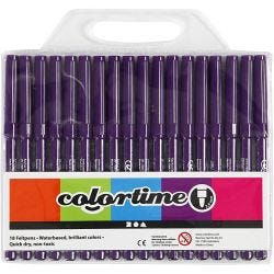 Colortime tusjer, strek 2 mm, lilla, 18 stk./ 1 pk.