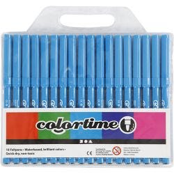 Colortime tusjer, strek 2 mm, lys blå, 18 stk./ 1 pk.