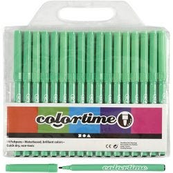 Colortime tusjer, strek 2 mm, lys grønn, 18 stk./ 1 pk.