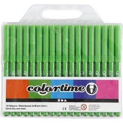 Colortime tusjer, strek 2 mm, lys grønn, 18 stk./ 1 pk.