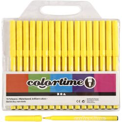 Colortime tusjer, strek 2 mm, sitron gul, 18 stk./ 1 pk.