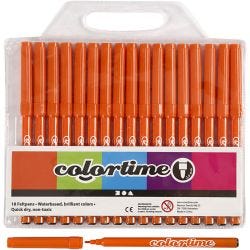 Colortime tusjer, strek 2 mm, orange, 18 stk./ 1 pk.