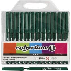 Colortime tusjer, strek 2 mm, mørk grønn, 18 stk./ 1 pk.