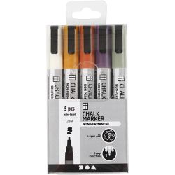 Chalk Markers, strek 1,2-3 mm, douche farger, 5 stk./ 1 pk.