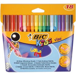 BIC Visa Fin Tusj, strek 1,6 mm, ass. farger, 18 stk./ 1 pk.