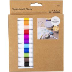 Kreativ Multi Tusj, strek 4 mm, ass. farger, 12stk./ 1 pk.