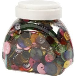 Knapper, dia. 12+18+20 mm, ass. farger, 800 stk./ 1 pk.