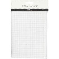 Aidastoff, 50x50 cm, 43 ruter pr. 10 cm , hvit, 1 stk.