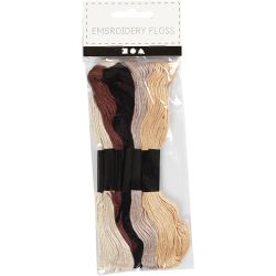 Broderitråd, tykkelse 1 mm, natur, 6 bunt/ 1 pk.
