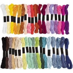Broderitråd, tykkelse 1 mm, ass. farger, 42 bunt/ 1 pk.