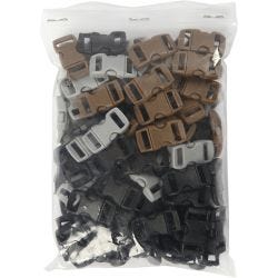 Klikklås, L: 29 mm, B: 15 mm, hullstr. 3x11 mm, svart, brun, grå, 100 stk./ 1 pk.
