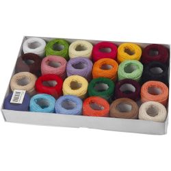 Mercerisert Bomullsgarn, ass. farger, 24x20 g/ 1 pk.