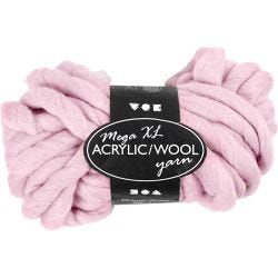 XL Kjempegarn av Akryl/Ull, L: 15 M, str. mega, rosa, 300 g/ 1 nst.