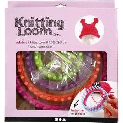 Strikkering, 12-17-22-27 cm, 1 sett