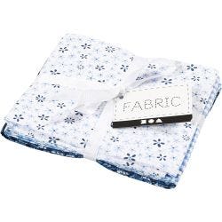Patchwork stoff, str. 45x55 cm, 100 g, blå, 4 stk./ 1 bunt