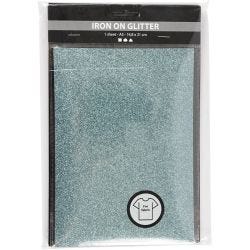 Strykestoff, ark 148x210 mm, glitter, ass. farger, 6 ark/ 1 pk.