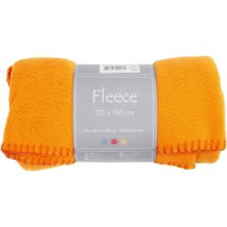 Fleece, L: 125 cm, B: 150 cm, 200 g, orange, 1 stk.