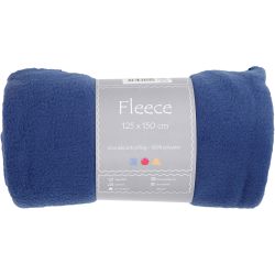 Fleece, L: 125 cm, B: 150 cm, 200 g, blå, 1 stk.