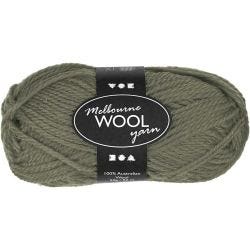 Melbourne Wool Yarn, L: 92 M, mørk grønn, 50 g/ 1 nst.