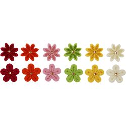 Filtblomster med rhinsten