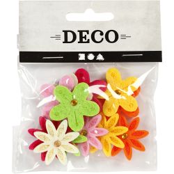 Filtblomster med rhinsten