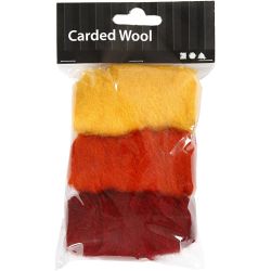 Kardet Ull, gul/terrakotta harmoni, 3x10 g/ 1 pk.