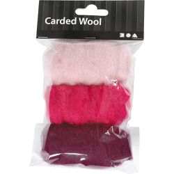 Kardet Ull, lilla/pink harmoni, 3x10 g/ 1 pk.