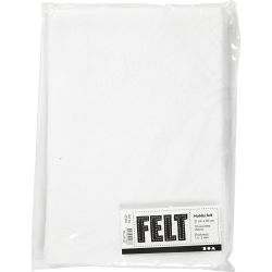 Hobbyfilt, A4, ark 210x297 mm, tykkelse 1,5-2 mm, hvit, 10 ark/ 1 pk.