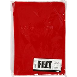 Hobbyfilt, A4, ark 210x297 mm, tykkelse 1,5-2 mm, rød, 10 ark/ 1 pk.