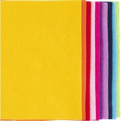 Hobbyfilt, A4, ark 210x297 mm, tykkelse 2 mm, colorful, 10 ark/ 1 pk.