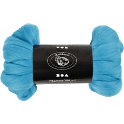 Merino Wol, dikte 21 my, turquoise, 100 gr/ 1 doos