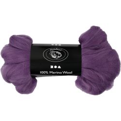 Merinoull, tykkelse 21 my, violet, 100 g/ 1 pk.