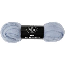 Merino Wol, dikte 21 my, ice blue, 100 gr/ 1 doos