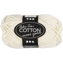 Cotton Yarn, no. 8/8, L: 80-85 M, off-white, 50 g/ 1 ball