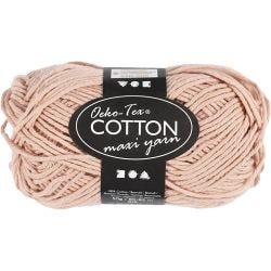 Cotton Yarn, no. 8/8, L: 80-85 M, beige, 50 g/ 1 ball