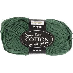 Cotton Yarn, no. 8/8, L: 80-85 M, dark green, 50 g/ 1 ball