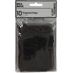Organzapose, str. 7x10 cm, svart, 10 stk./ 1 pk.