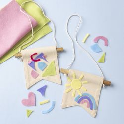 Lite veggbanner, Svalehaleform, H: 12 cm, B: 10,5, 300 g, lys natur, 2 stk./ 1 pk.