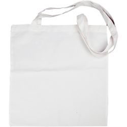Mulepose med lang hank, str. 38x42 cm, 130 g, hvit, 1 stk.
