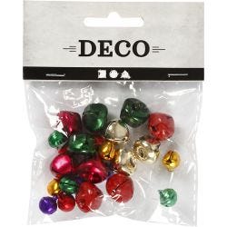 Bjeller, dia. 10+14 mm, metallic farger, 24 ass./ 1 pk.
