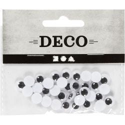 Bevegelige Øyne, uten lim, dia. 8 mm, 40 stk./ 1 pk.