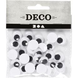 Bevegelige Øyne, uten lim, dia. 14 mm, 30 stk./ 1 pk.