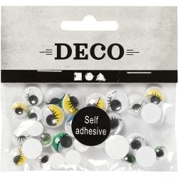 Rulleøyne , selvklebende, dia. 8-12 mm, 30 ass./ 1 pk.