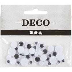Bevegelige Øyne, dia. 6+8+10 mm, 40 ass./ 1 pk.